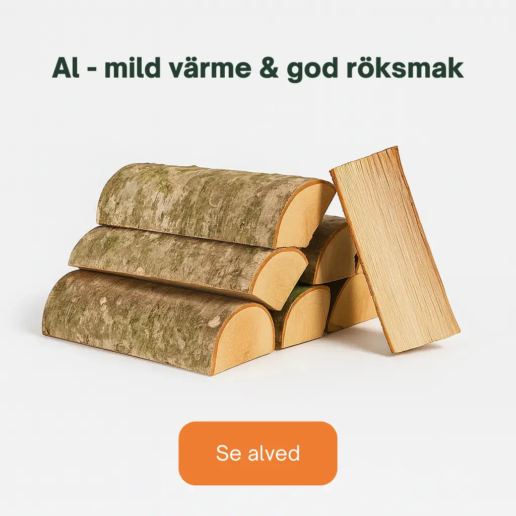 Ugnstorkad alved – mild värme och god röksmak