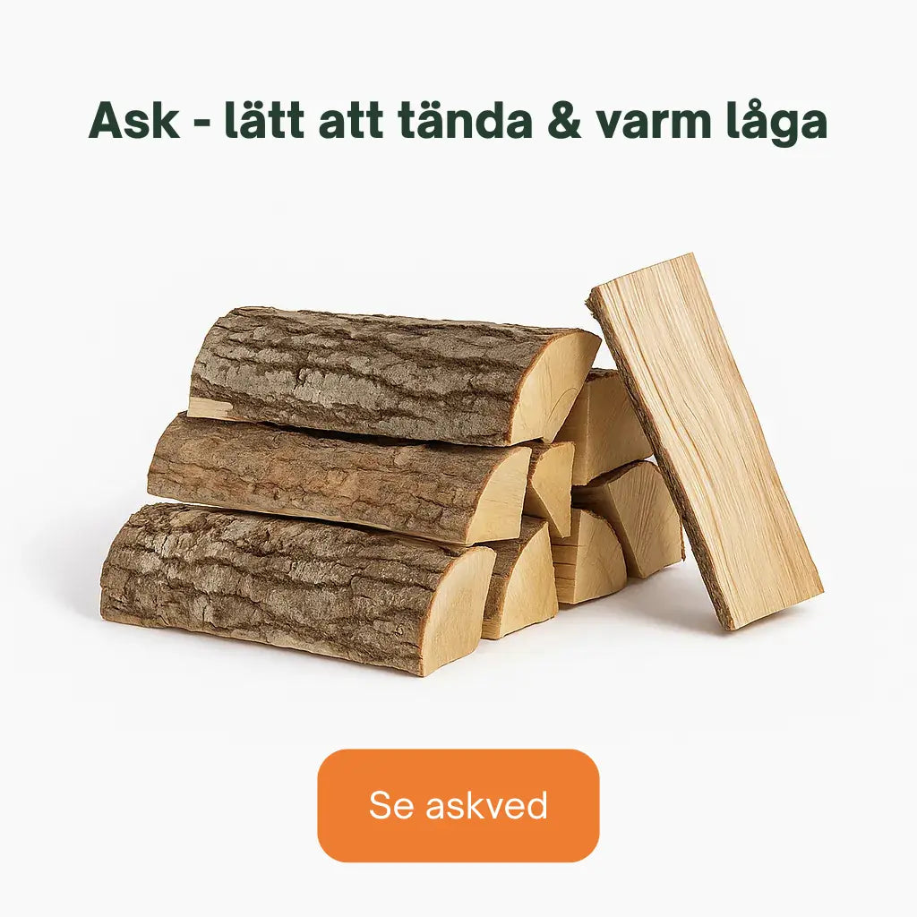 Ugnstorkad askved – lätt att tända och varm låga