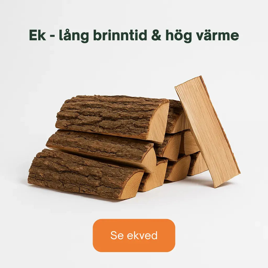 Ugnstorkad ekved – lång brinntid och hög värme