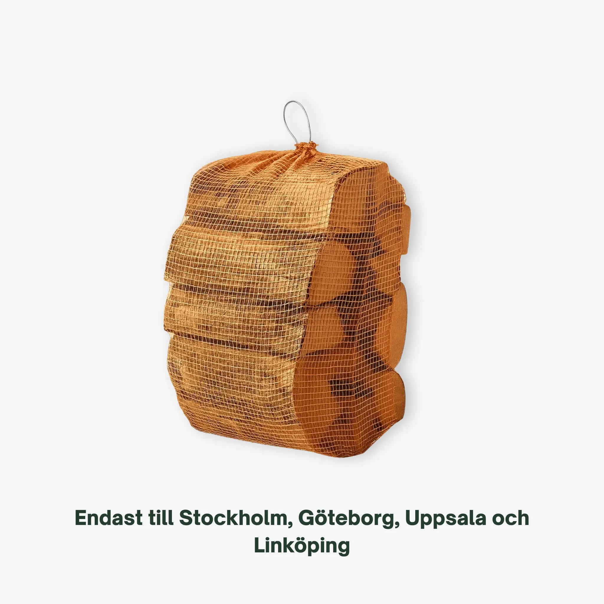 Ugnstorkad björkved i 40 L nätsäck (10-pack) – FSC-certifierad premiumved från VedOnline.se